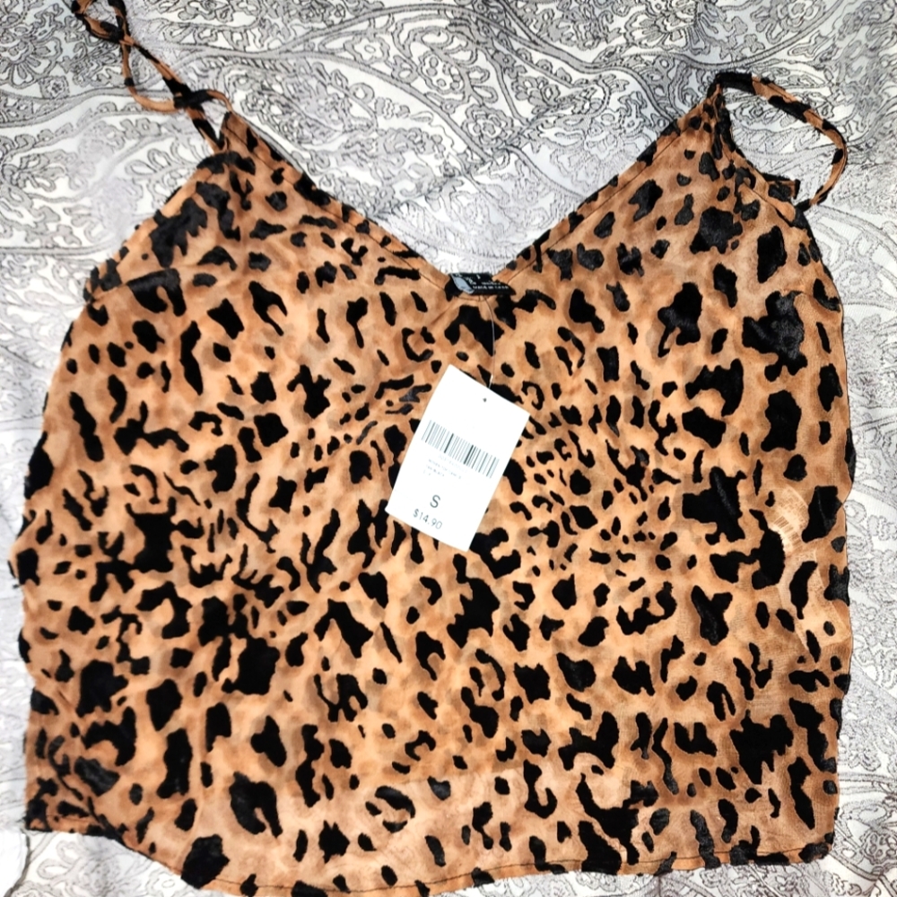 Forever 21 cheetah spaghetti straps